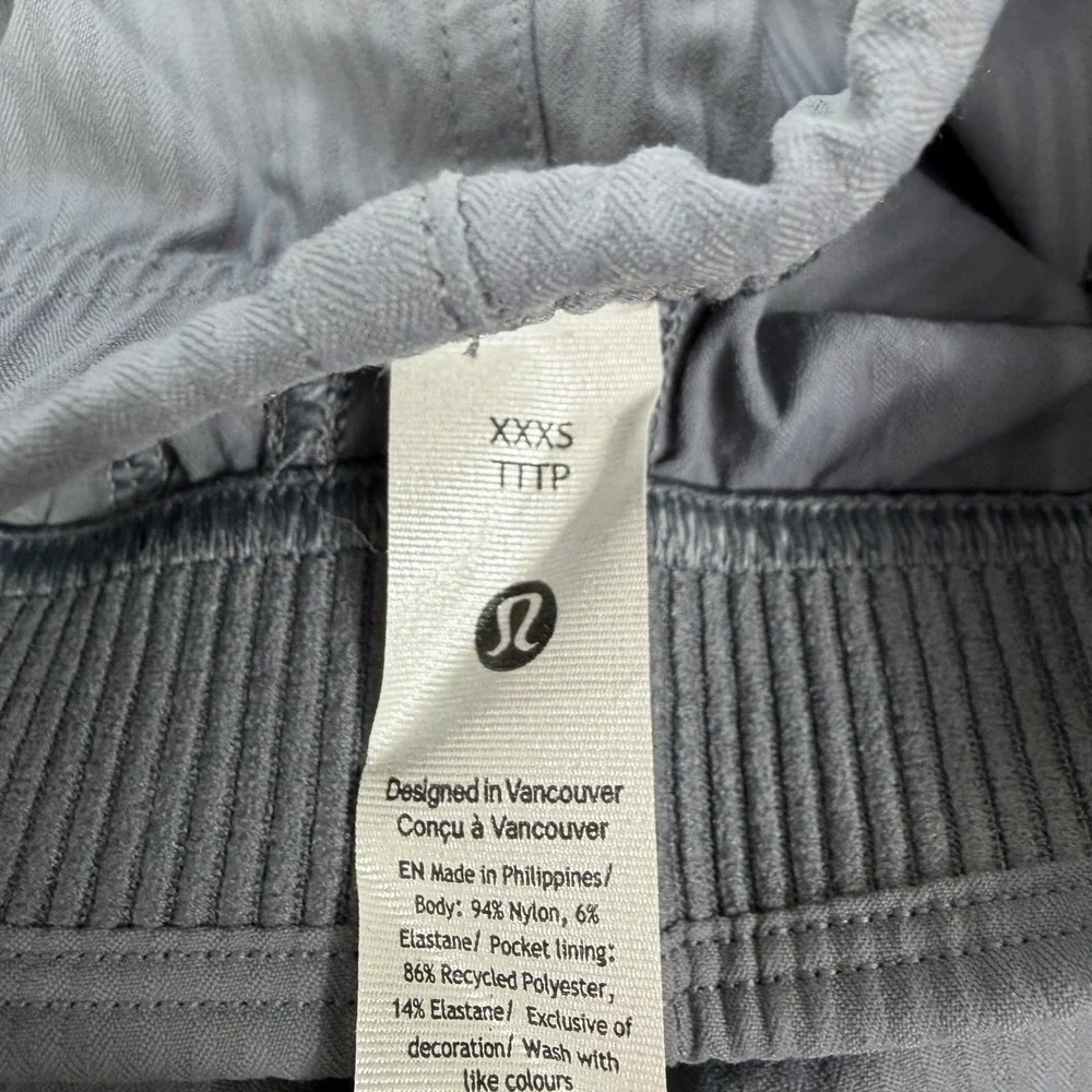 Lululemon Dance Studio Slim Fit High Rise Flared Ribbed Ruched Pants XXXS‎ Grey